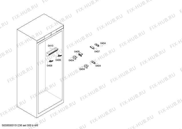 Взрыв-схема холодильника Miele CIR36MIIR5 - Схема узла 04