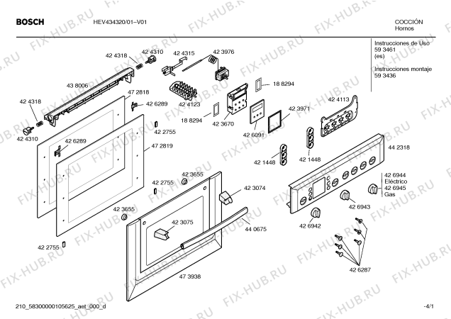 Схема №3 HEV434320 с изображением Инструкция по эксплуатации для электропечи Bosch 00593461