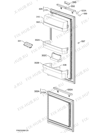 Взрыв-схема холодильника Electrolux IK303BNL - Схема узла Door