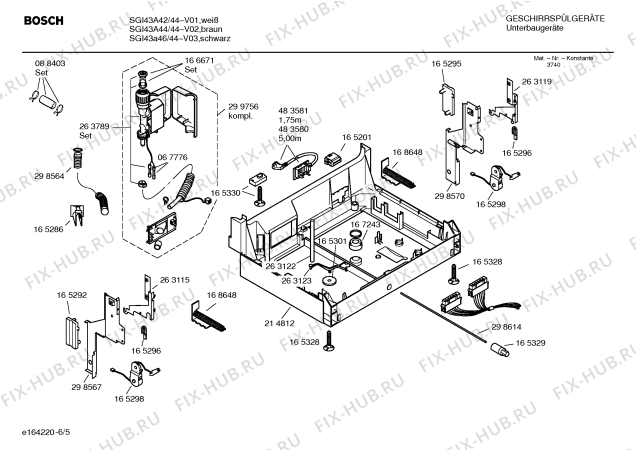 Схема №6 SGU84A15 Exclusiv с изображением Инструкция по эксплуатации для посудомоечной машины Bosch 00587149
