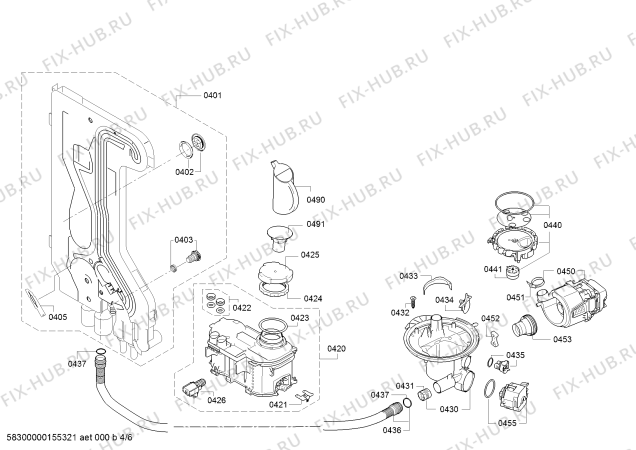 Взрыв-схема посудомоечной машины Siemens SN65M006EU - Схема узла 04