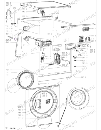 Схема №2 FWL61252W UK с изображением Заслонка для стиралки Whirlpool 488000509815