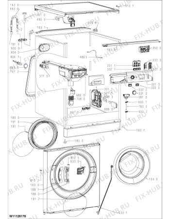 Схема №2 FWL71253W IT с изображением Электролиния для стиральной машины Whirlpool 488000516627