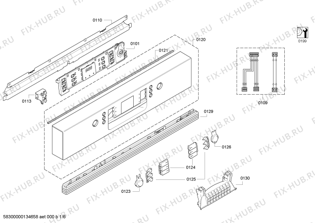 Схема №5 SMI95M15NL с изображением Передняя панель для посудомоечной машины Bosch 00676363