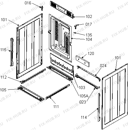 Взрыв-схема плиты (духовки) Gorenje CC500W (344450, 257D.12) - Схема узла 02