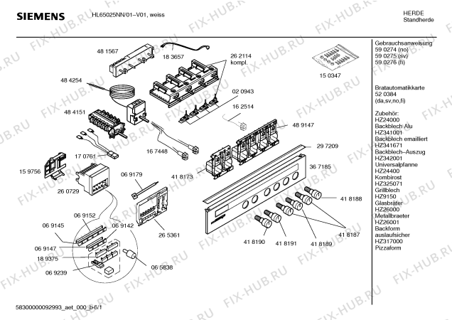 Схема №4 HL65025NN с изображением Инструкция по эксплуатации для духового шкафа Siemens 00590275