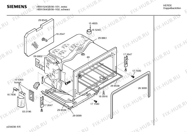 Схема №5 HB91524GB с изображением Панель управления для электропечи Siemens 00365554