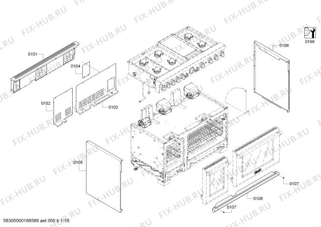 Схема №15 PRD486NLGU Thermador с изображением Крышка для плиты (духовки) Bosch 00655603