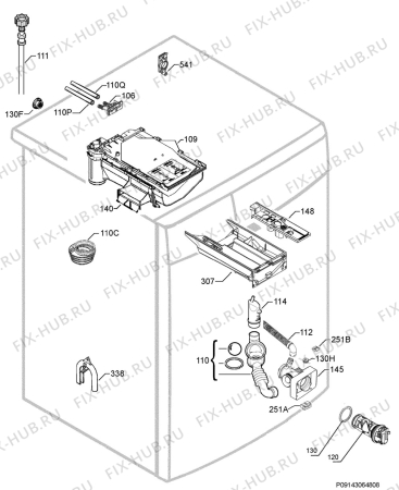 Взрыв-схема стиральной машины Electrolux EWF106517W - Схема узла Hydraulic System 272