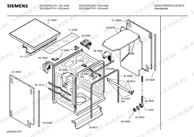 Взрыв-схема посудомоечной машины Siemens SE25264FF - Схема узла 03