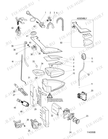 Взрыв-схема стиральной машины Ariston AML105KS60HZ (F054444) - Схема узла