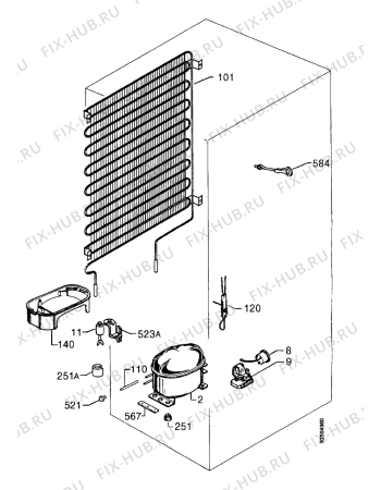 Взрыв-схема холодильника Electrolux ER2534I - Схема узла Cooling system 017