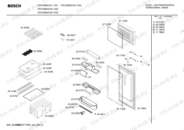 Взрыв-схема холодильника Bosch KSV29665 - Схема узла 02