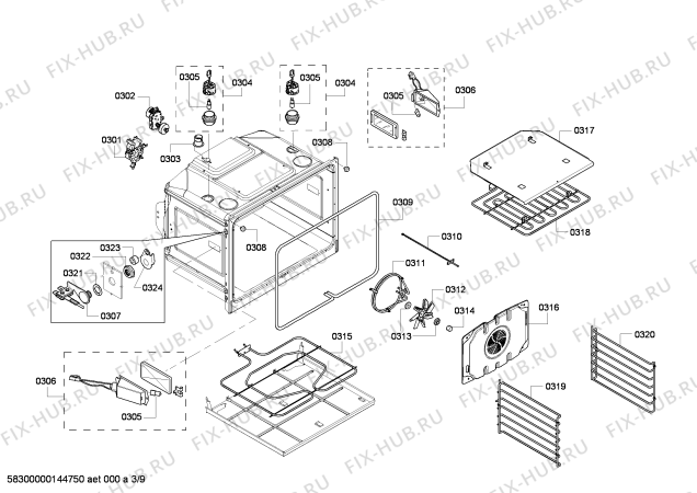 Схема №8 PODC302 с изображением Интерфейс для электропечи Bosch 00681221
