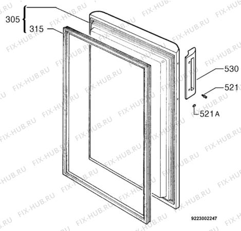 Взрыв-схема холодильника Zanussi Electrolux ZV116AO - Схема узла Door 003