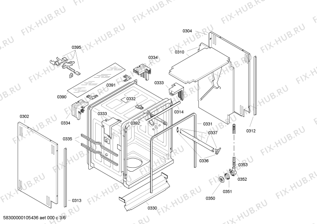 Взрыв-схема посудомоечной машины Siemens SE36T550SK - Схема узла 03