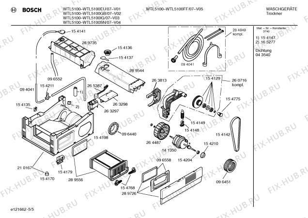 Схема №4 WTL5100FF WTL5100 с изображением Панель управления для сушилки Bosch 00353874