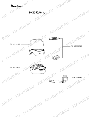 Схема №1 PX1250A0/3J с изображением Запчасть для электровесов Moulinex TS-07006930