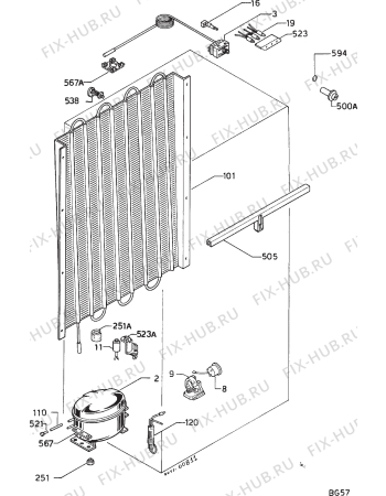 Взрыв-схема холодильника Privileg 020398 4 - Схема узла Cooling system 017