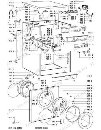 Схема №2 WA 1560-D с изображением Обшивка для стиралки Whirlpool 481245210213