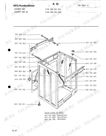 Взрыв-схема стиральной машины Aeg LAV690 - Схема узла Section4
