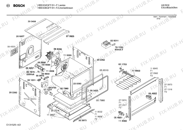 Схема №4 HBE636GFF с изображением Панель для электропечи Bosch 00283191
