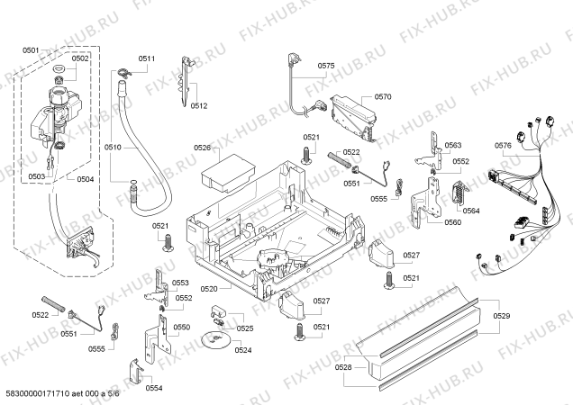 Взрыв-схема посудомоечной машины Siemens SN26M299EU - Схема узла 05