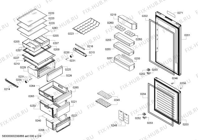 Схема №4 KG7393I3AR Neff с изображением Панель для холодильника Bosch 11024228