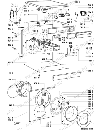 Взрыв-схема стиральной машины Whirlpool EXPERT 1000/A - Схема узла