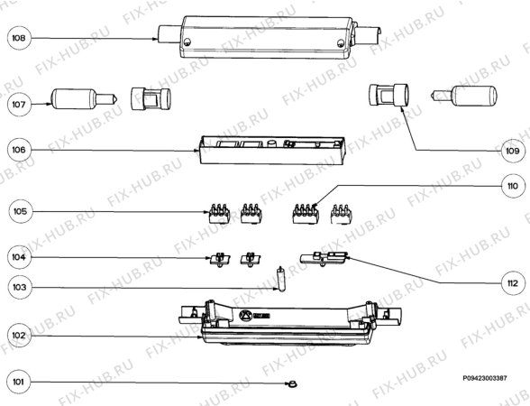 Взрыв-схема вытяжки Zanussi ZHC605XM - Схема узла Section 2