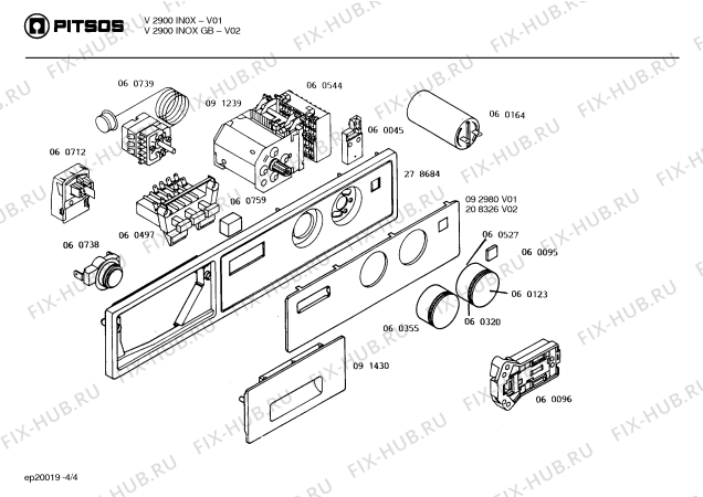 Схема №4 V2900INOXGB с изображением Мотор для стиралки Bosch 00232096