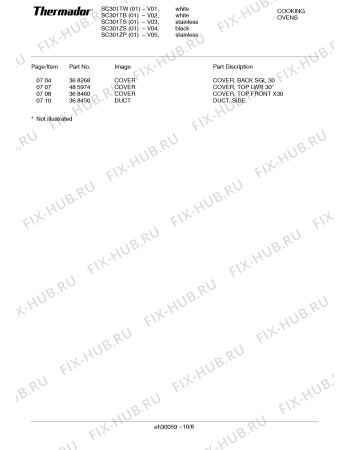 Схема №10 SC301ZS с изображением Рамка для плиты (духовки) Bosch 00434185