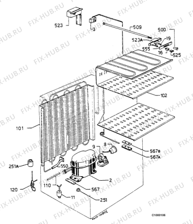 Взрыв-схема холодильника Electrolux EU1321T - Схема узла Functional parts