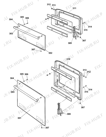 Взрыв-схема плиты (духовки) Hotpoint BU72P1 (F031617) - Схема узла