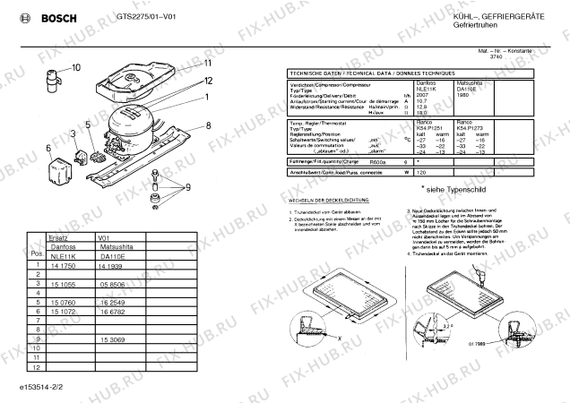 Схема №2 GTS2275 с изображением Инструкция по эксплуатации для холодильника Bosch 00522479