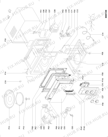 Схема №1 MWO 605 WH с изображением Клавиша для свч печи Whirlpool 482000003212