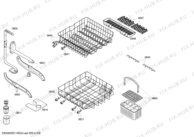 Схема №6 SHV45M33EU с изображением Рамка для посудомойки Bosch 00447495