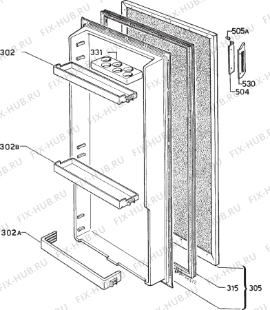 Взрыв-схема холодильника Electrolux RF853 - Схема узла Door 003