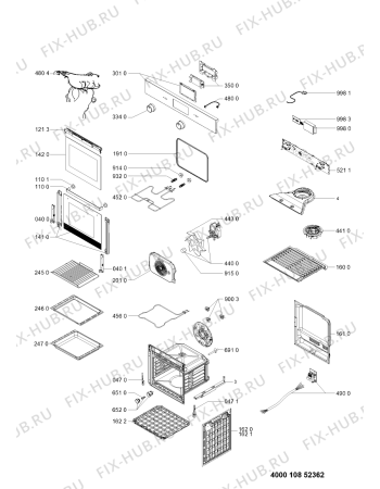 Схема №1 FA3 540 H BL HA с изображением Запчасть для плиты (духовки) Whirlpool 481010878648