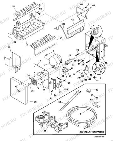 Взрыв-схема холодильника Aeg Electrolux S95623KK - Схема узла Icemaker
