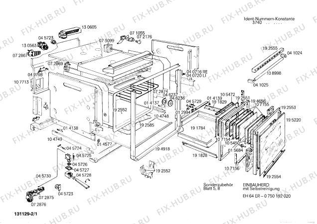 Схема №2 HE7472 с изображением Переключатель для электропечи Bosch 00073873