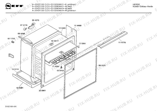Схема №8 E3132W0 JOKER 335 CLOU с изображением Направляющая для плиты (духовки) Bosch 00119278