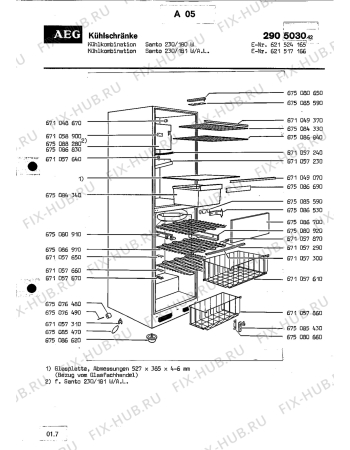 Взрыв-схема холодильника Aeg SANTO 230 181 W ADL - Схема узла Section1