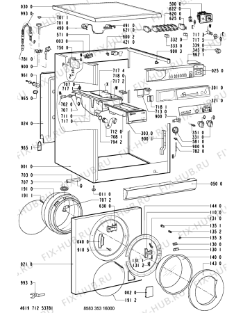 Схема №2 WA 4340-CH с изображением Обшивка для стиральной машины Whirlpool 481245210438