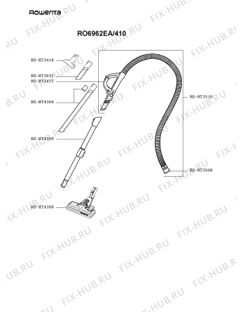 Схема №3 RO6962EA/410 с изображением Всякое для электропылесоса Rowenta RS-2230000608