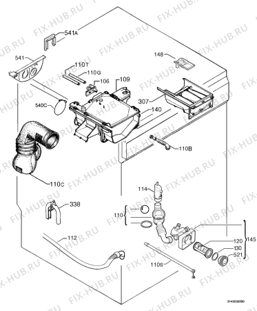 Взрыв-схема стиральной машины Electrolux EWS850 - Схема узла Hydraulic System 272