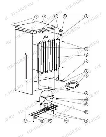 Взрыв-схема холодильника Indesit SB185 (F044120) - Схема узла