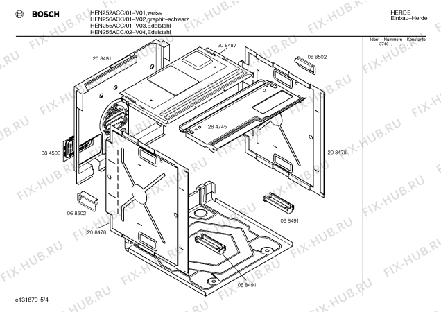 Взрыв-схема плиты (духовки) Bosch HEN252ACC - Схема узла 04