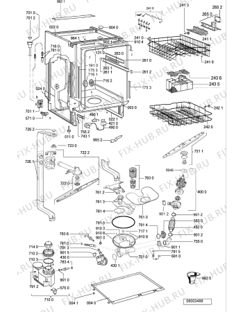 Схема №2 ADG 7540/1 с изображением Панель для посудомоечной машины Whirlpool 480140102431