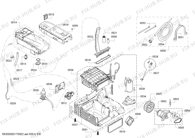 Взрыв-схема сушильной машины Siemens WT47Y781NL iQ800 selfCleaning Condenser - Схема узла 05